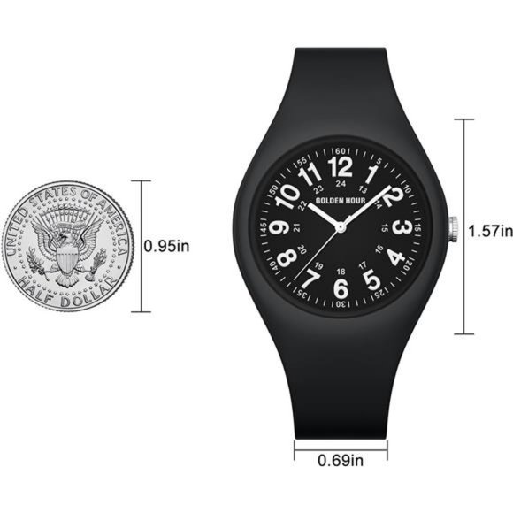 Waterproof Sports Analog Unisex Watches for Medical Professionals Military Time - Picture 4 of 7